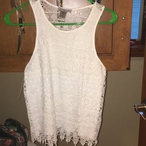 White lace tank